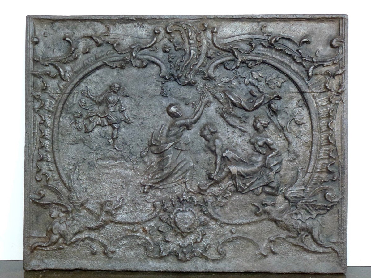 Fireplace Plaque Depicting Arethusa Being Pursued By The River Alpheus (99 Cm X 79 Cm)