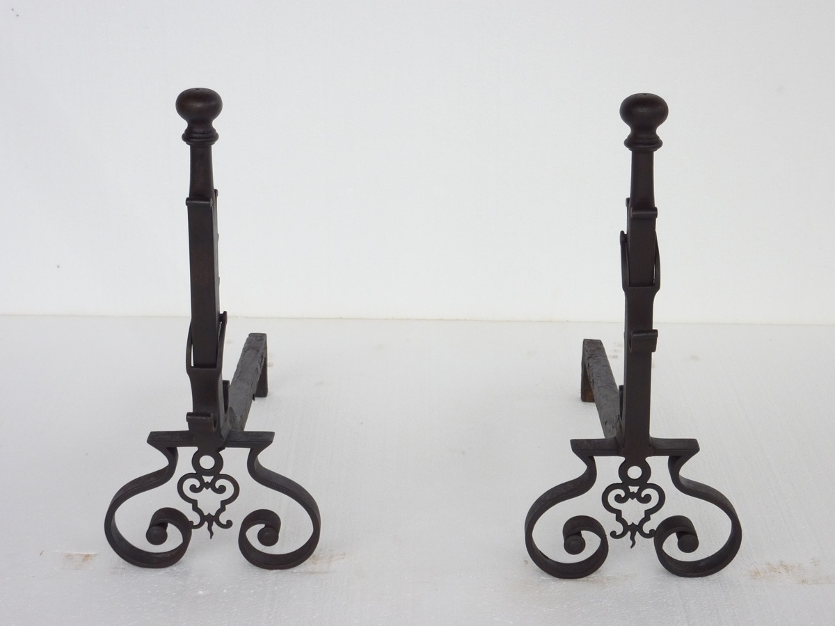 Pair Of Andirons Forged In The XVIIIth S.