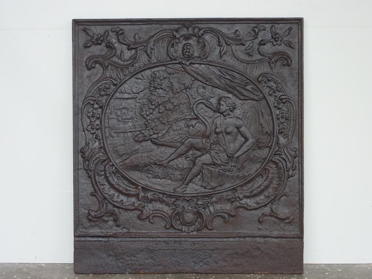 Plaque de cheminée Léda et le cygne (72 x 80 cm)