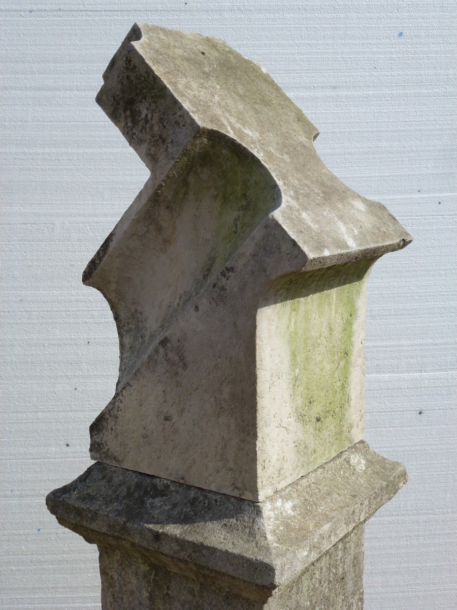 Sundial Or Gnomonic Block In XIXth Century Stone-photo-3