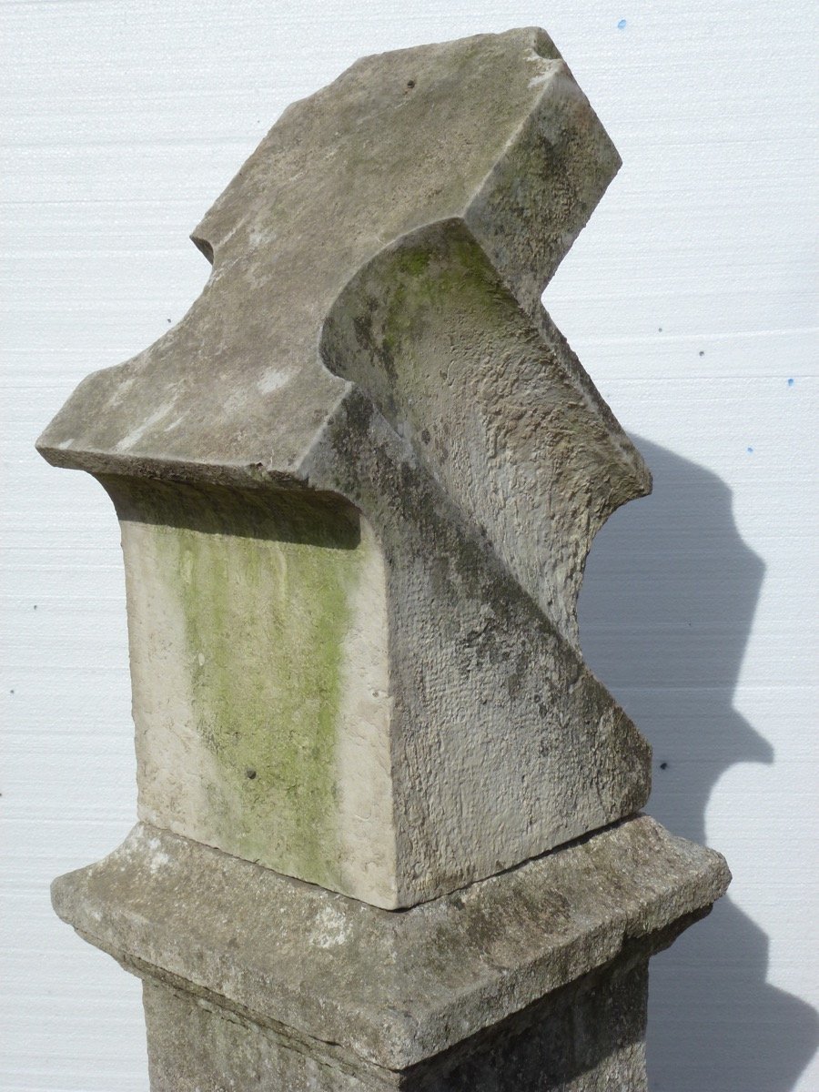 Sundial Or Gnomonic Block In XIXth Century Stone-photo-4