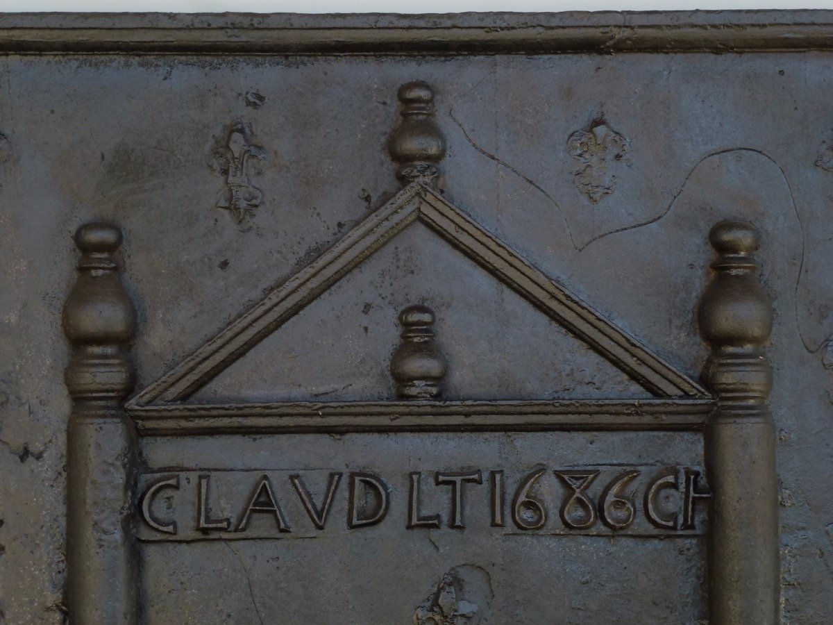 Grande plaque de cheminée d'époque XVIIéme S.   ( 103 x 112 cm )-photo-2