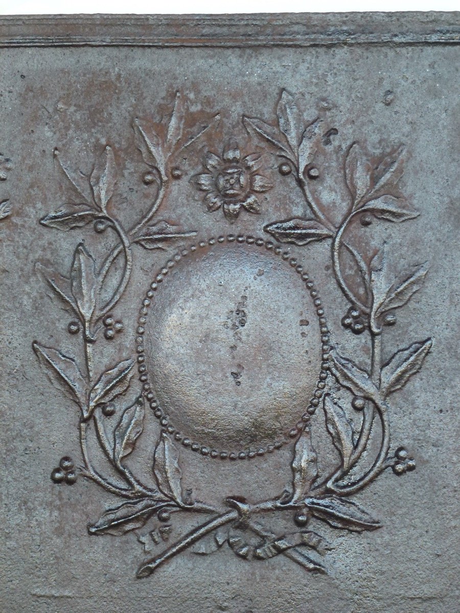 Plaque de cheminée d'époque Louis XVI (89 x 73 cm)-photo-3