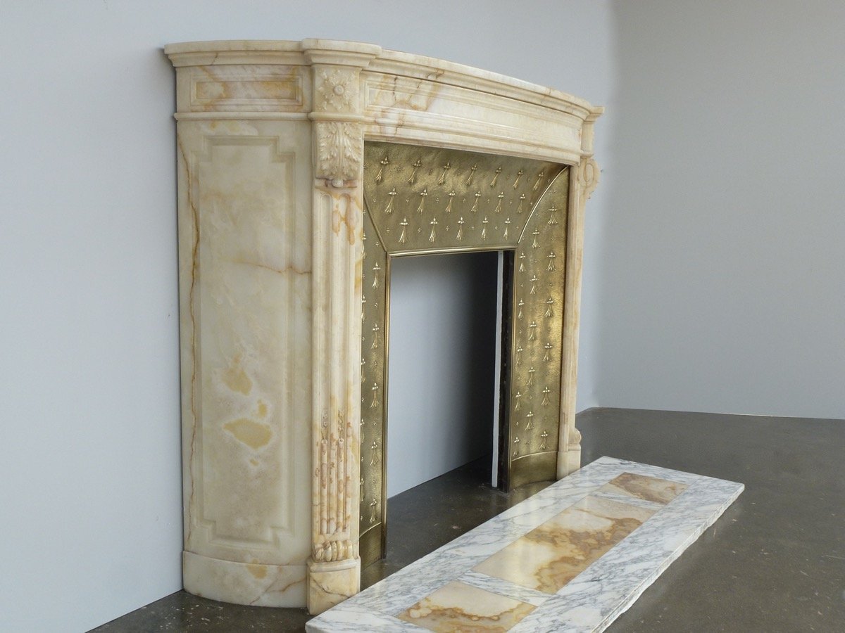 Louis XVI Style Onyx Fireplace-photo-3