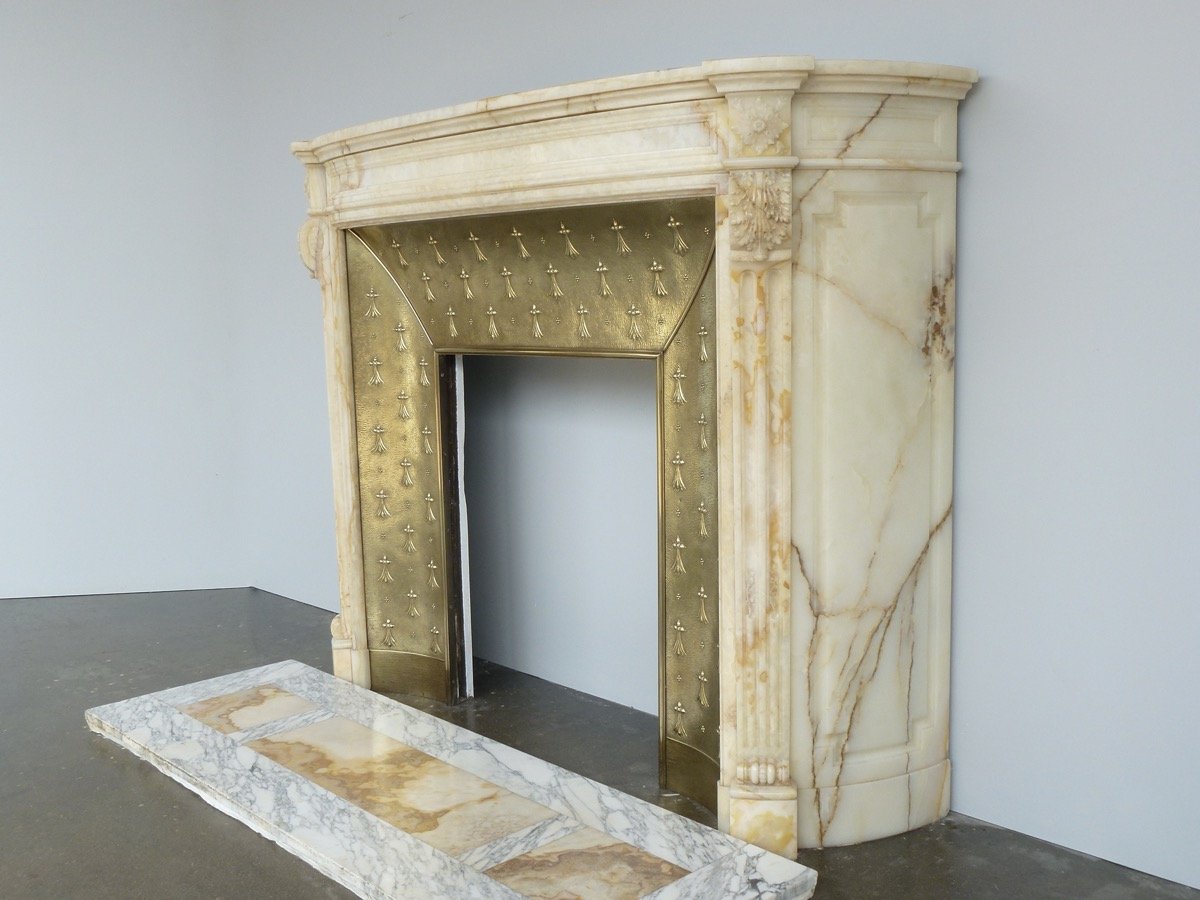 Louis XVI Style Onyx Fireplace-photo-4