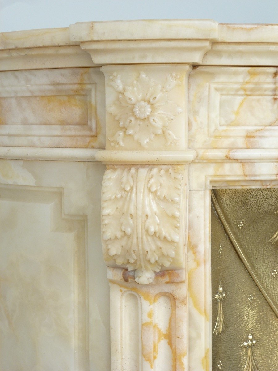 Louis XVI Style Onyx Fireplace-photo-2