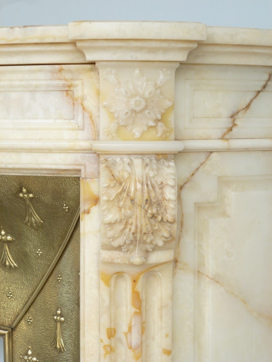 Louis XVI Style Onyx Fireplace-photo-4