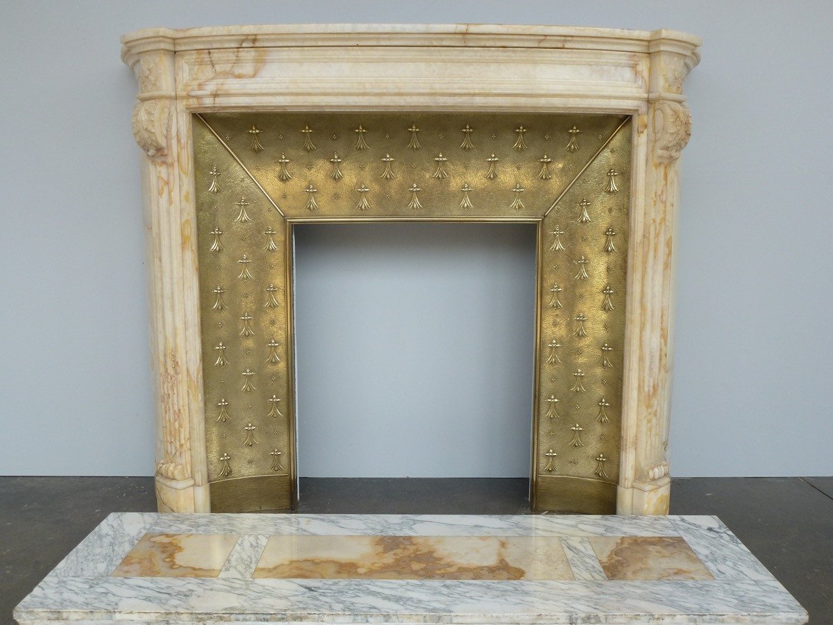 Louis XVI Style Onyx Fireplace