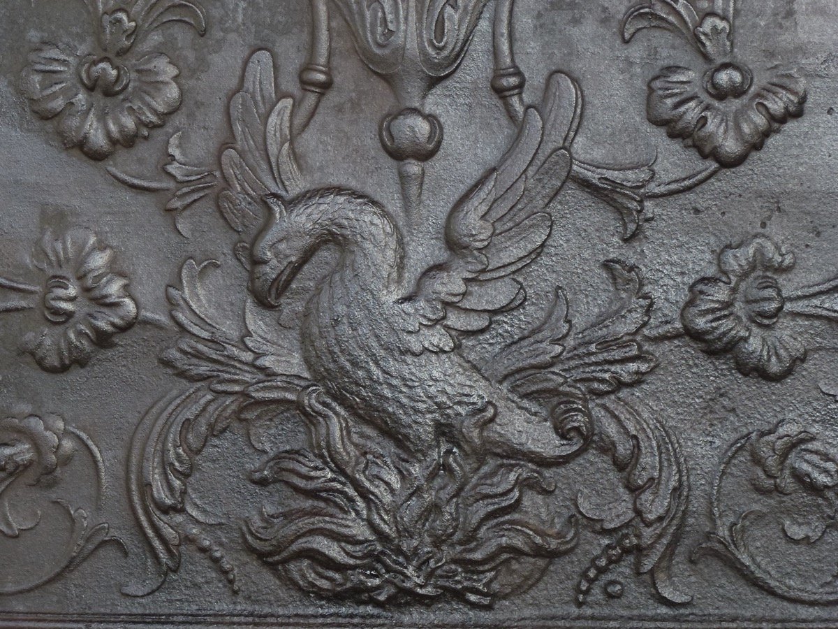 Plaque de cheminée au phoenix (100 x 80 cm)-photo-2