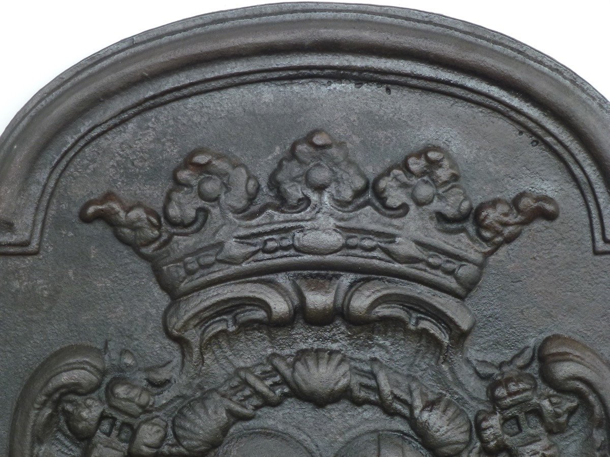 Plaque cheminée aux armes de Charles François de Broglie et de Louise Augustine de Montmorency (57x70 cm)-photo-4