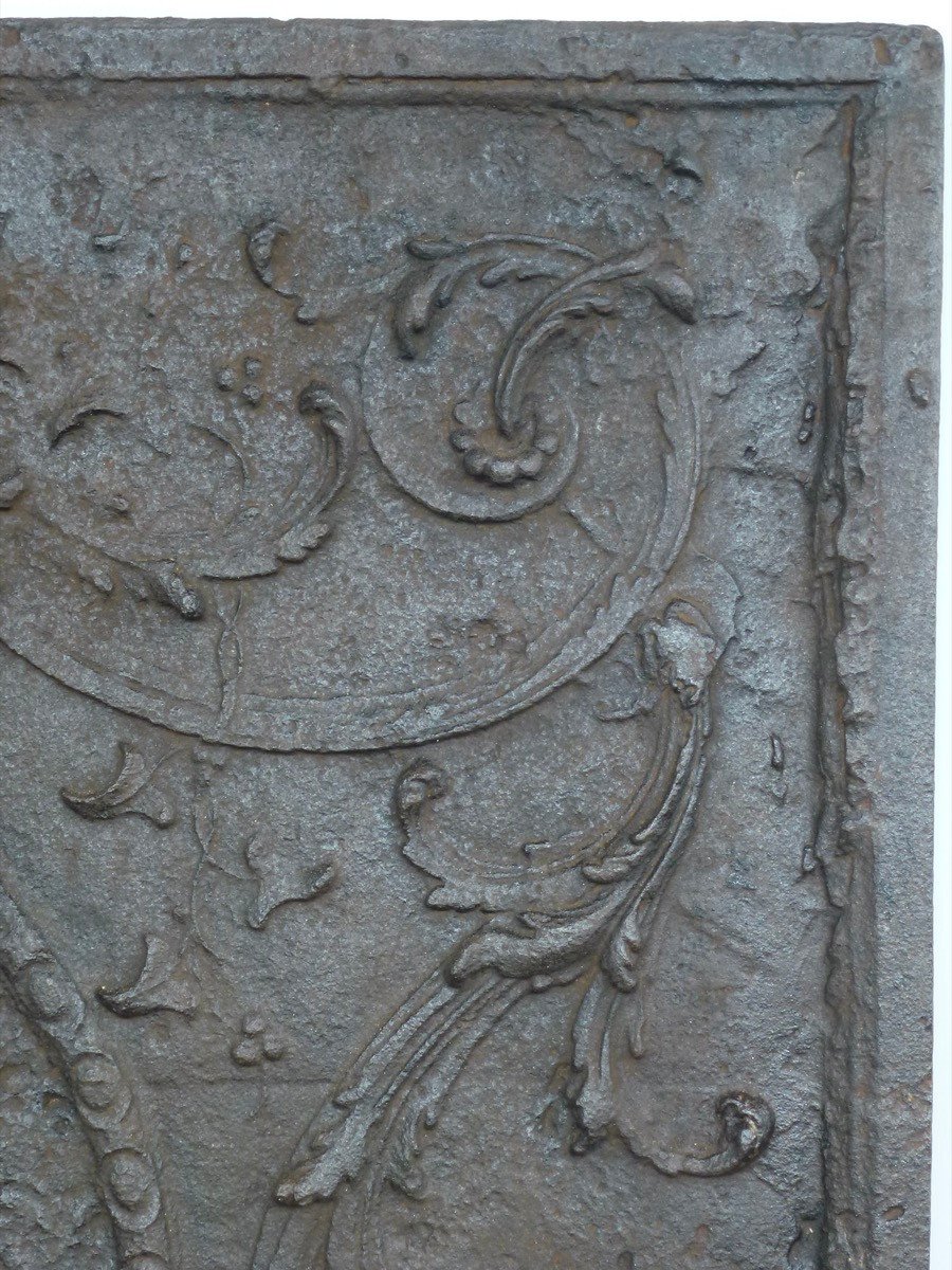 Importante plaque de cheminée d'époque Louis XV (129x89 cm)-photo-3