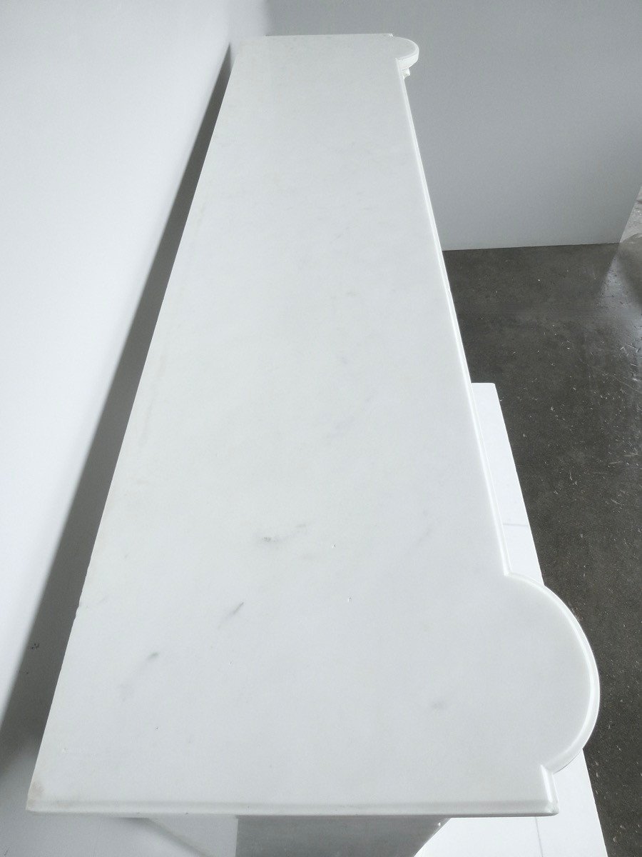 Louis XVI Style Fireplace In Statuary White Marble-photo-6