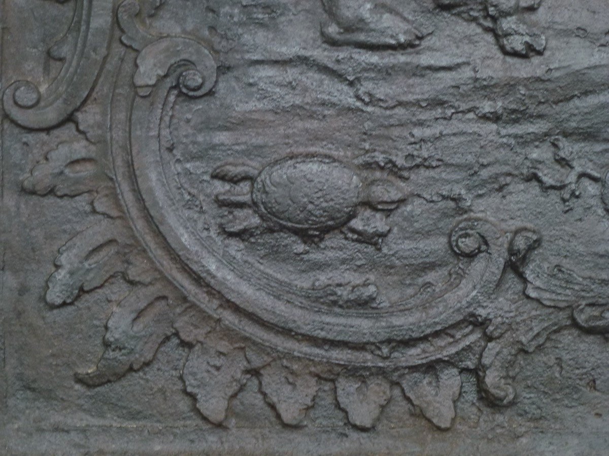 Fireplace Plate Mythological Scene Of Theophane And Poseidon (120x90 Cm)-photo-4