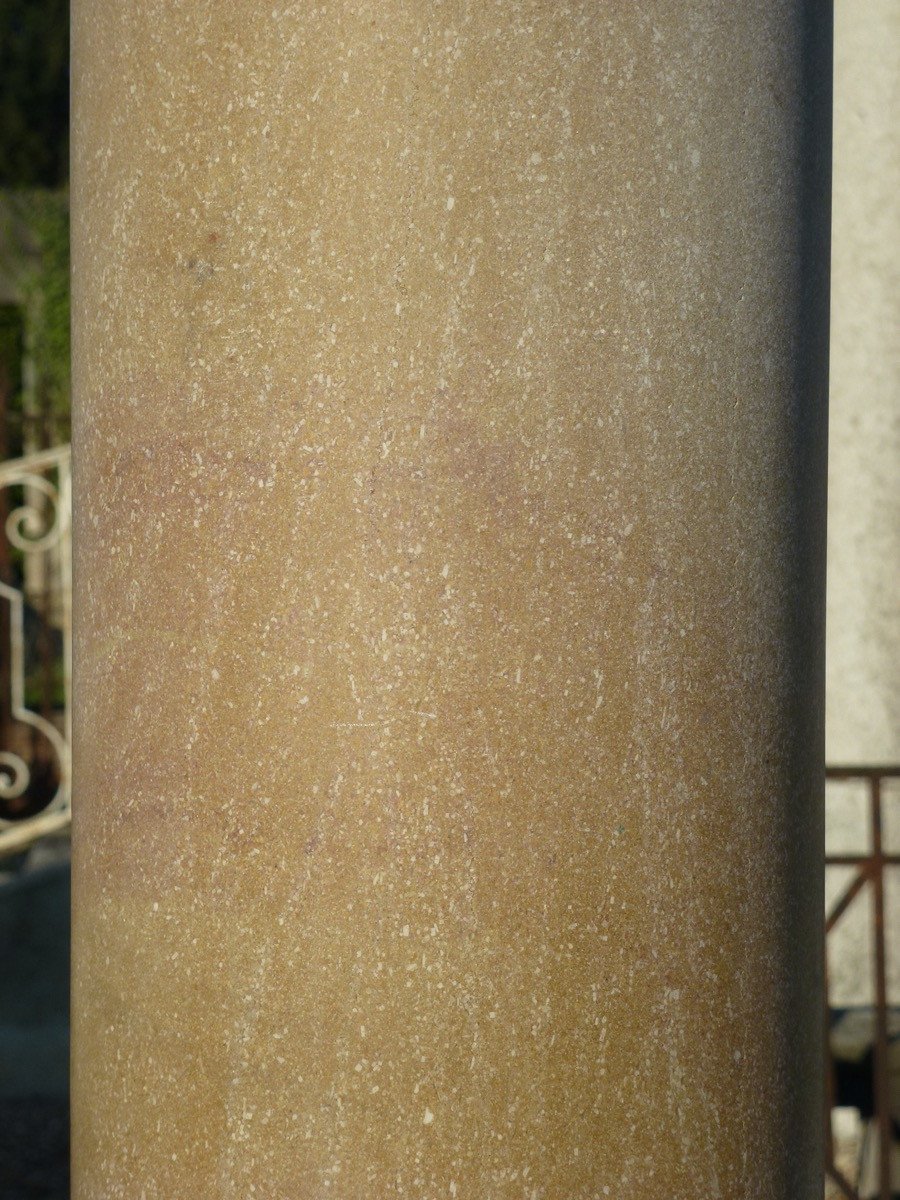 Pair Of Columns In Buxy Stone (saône Et Loire) In The Tuscan Style-photo-2