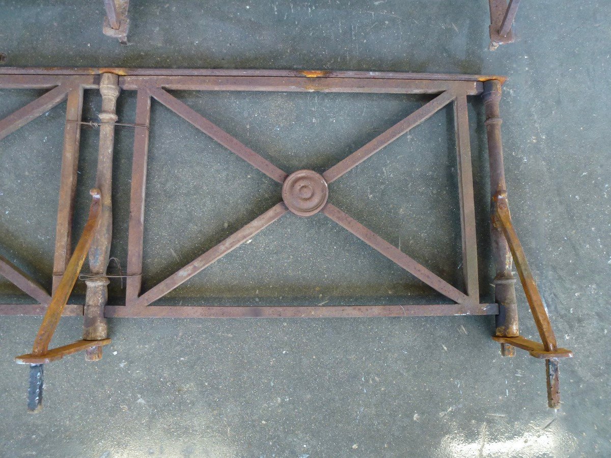Pair Of Cast Iron And Wrought Iron Railings (2 X 240 X 54 Cm)-photo-2