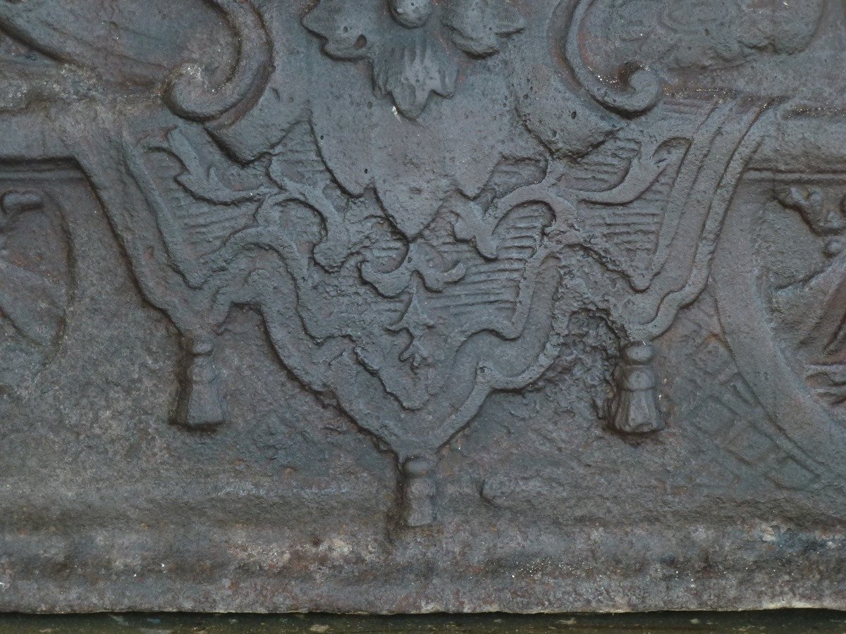 Fireback With The Arms Of François Des Salles And Cl De Ficquelmont (86x80 Cm)-photo-4
