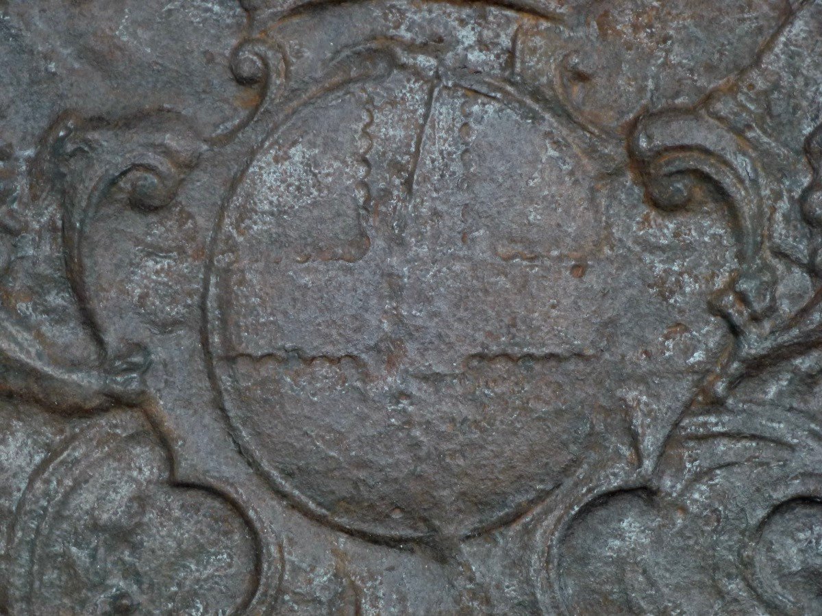 Fireplace Plate With The Arms Of The Lenoncourt De Blainville Family (99x93 Cm)-photo-2