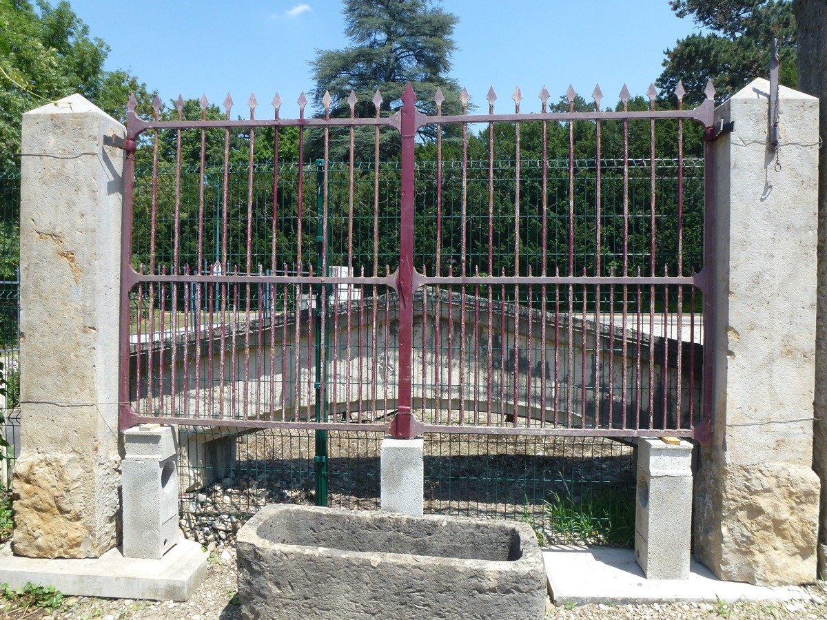 Wrought Iron Gate And Its Pair Of Pillars-photo-3
