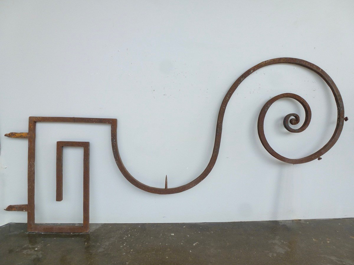 Pair Of Large Wrought Iron Consoles Dating From The Eighteenth Century-photo-2