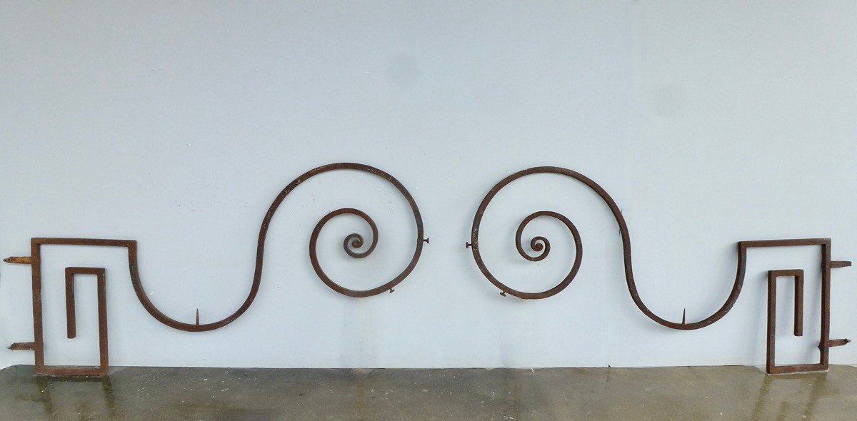 Pair Of Large Wrought Iron Consoles Dating From The Eighteenth Century