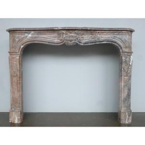 Louis XV Style Belgian Brown Marble Fireplace