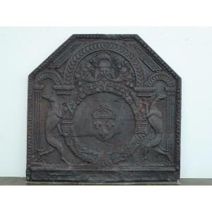 Plaque de cheminée armes de lorraine L.80cm x H.70cm