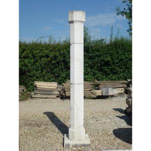 White Hard Stone Column From The Notre-dame-de-liesse Church In Annecy