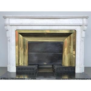 White Carrara Marble Fireplace