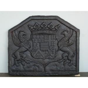 Plaque de cheminée aux armes de la maison Gouffier (95x80 cm)