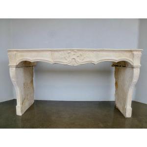 Very Important Louis XV Period Stone Fireplace