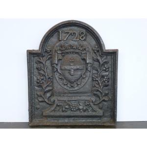Plaque de cheminée aux armes de Paul-Jules de La Porte-Mazarin (53 x62 cm)