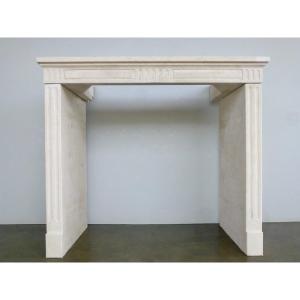 Burgundy Stone Fireplace In The Directoire Style - 20th Century.