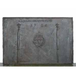 Important Franche-comté Fireplace Plaque Bearing The Coat Of Arms Of France (147x98 Cm)