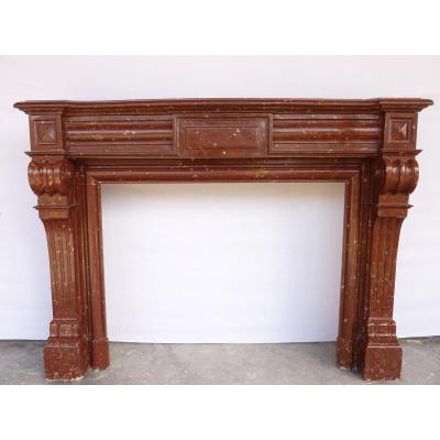 Fireplace Napoleon III Marble Red Cherry