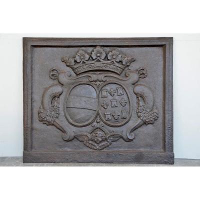 Fireplace Plate With Arms Of Alliances By Charles Pot And Anne Marie Th. From Simiane-gordes