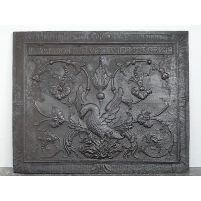 Plaque de cheminée au phoenix (100 x 80 cm)