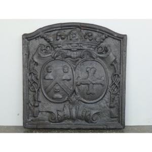 Fireplace Plate With Arms Of Louise Charlotte Gaultier De  Chiffreville (57x59 Cm)