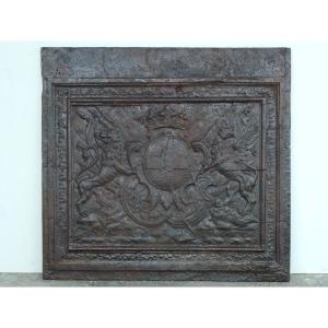 Fireplace Plate With The Arms Of The Lenoncourt De Blainville Family (99x93 Cm)