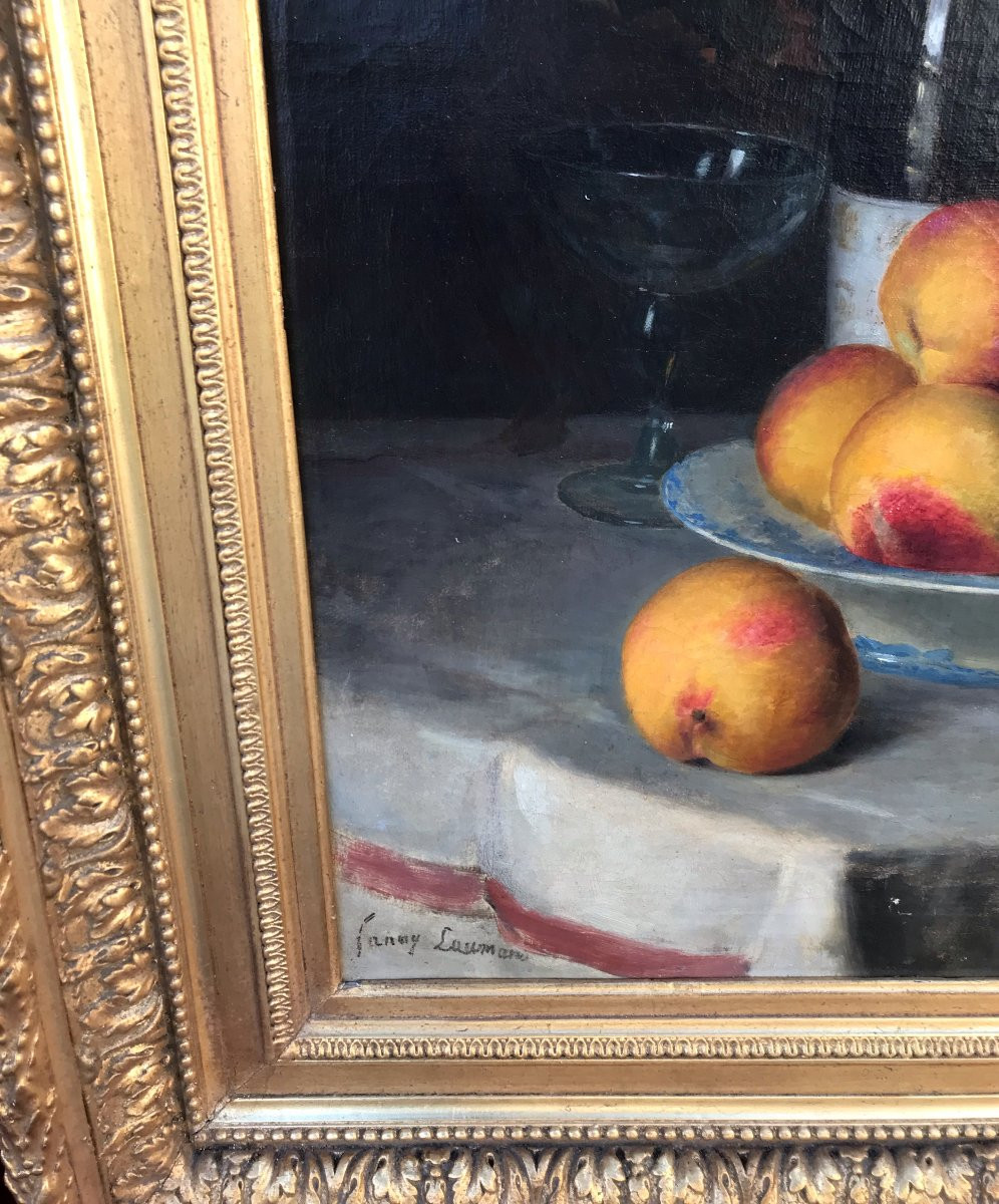 Fanny Laumans (19th Century) - Still Life With Champagne-photo-6