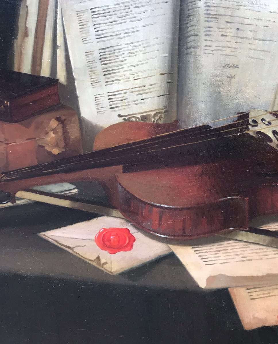 Georges Marculescu (1870-1950) - Still Life With Violin-photo-3