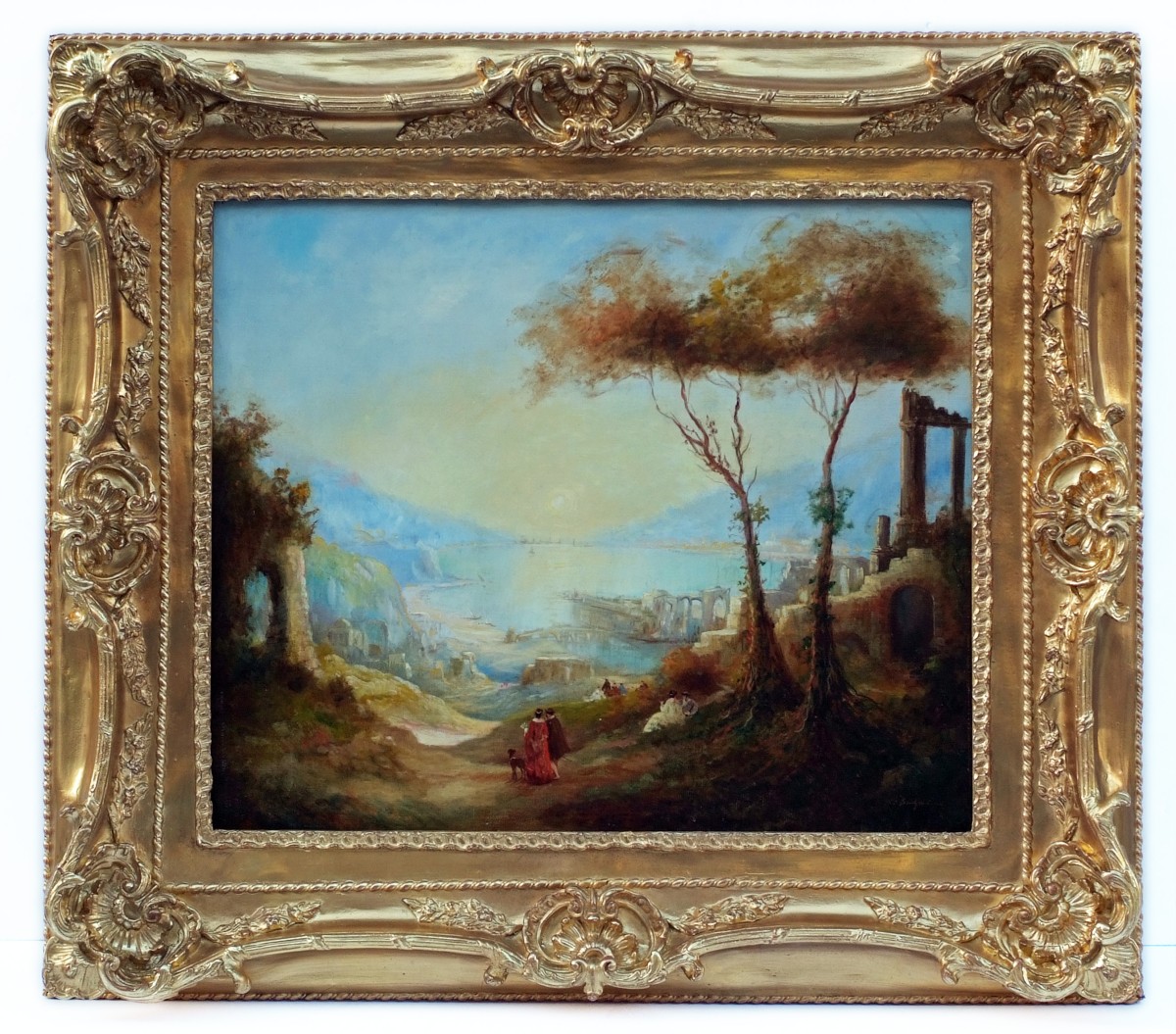 Alfred August Felix Bachman - Landscape Ruins Antiquity