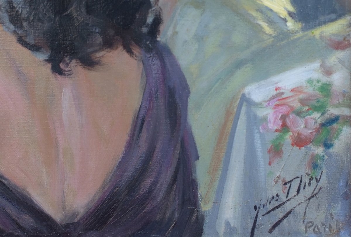Diey Yves (1892-1984) - Flower Girl At The Paris Opera-photo-3
