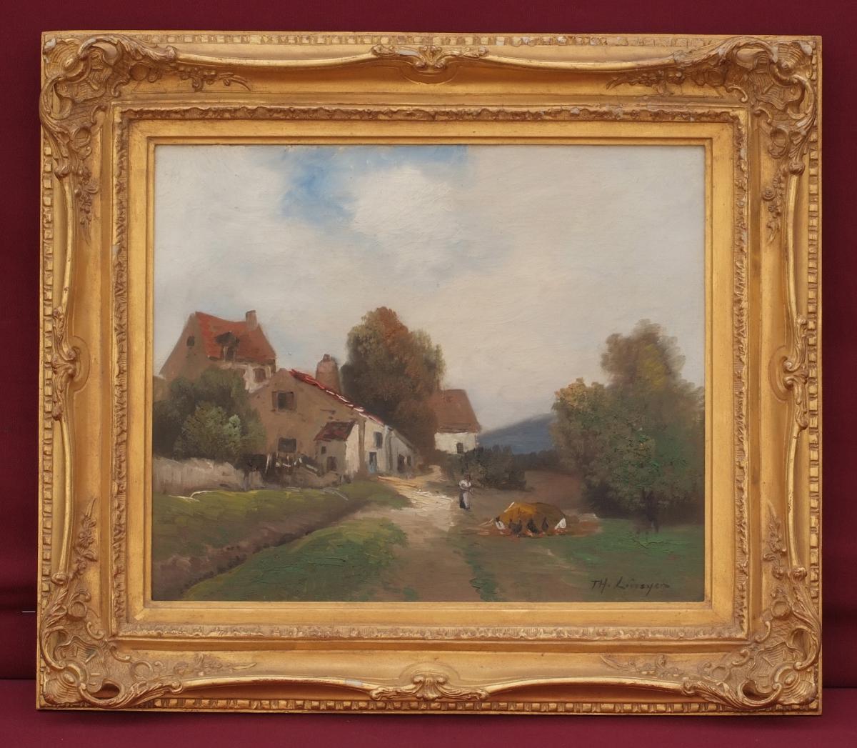 Painting 19th Century Landscape Th.linsyer 