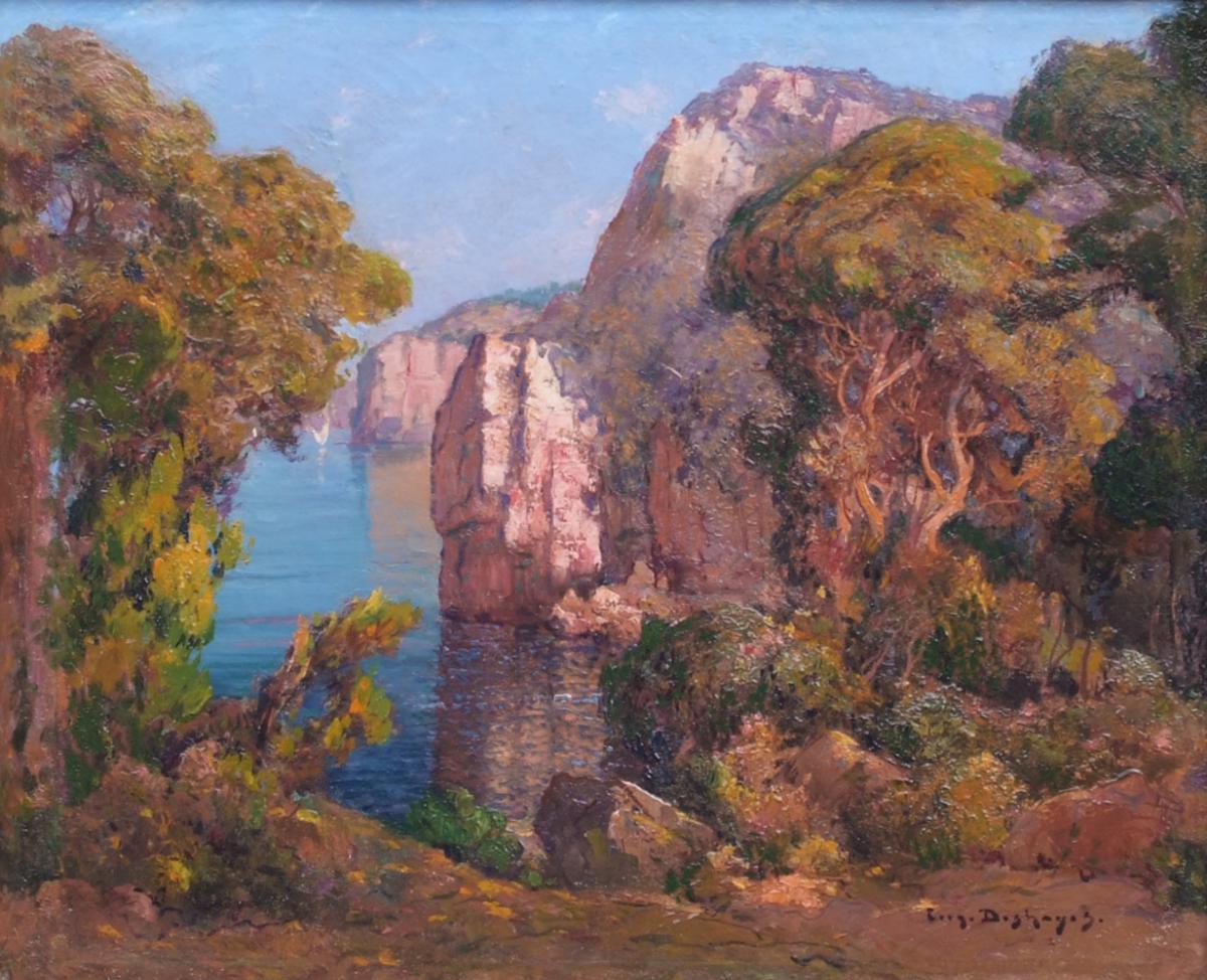 Painting 20th Century Eugène Deshayes (1868-1939) Orientalist Lansdscape-photo-2