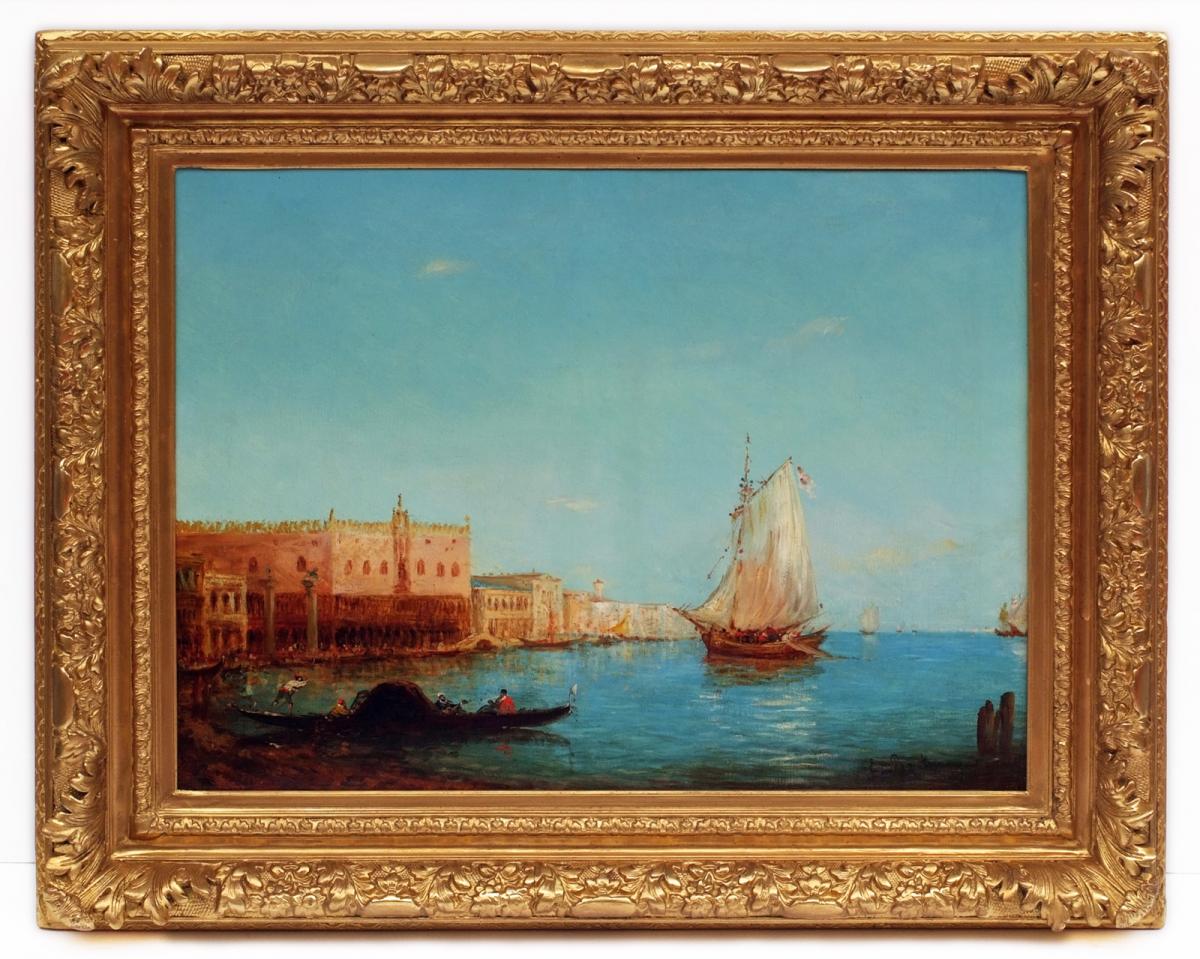 Alfred August Felix Bachman Venice The Lagoon Painting 19th Century