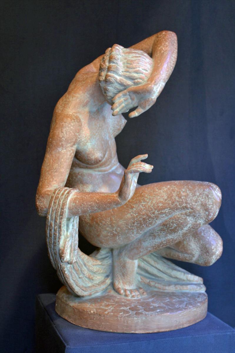 Sculpture Terracotta From Marcel Bouraine (1886-1948)-photo-2