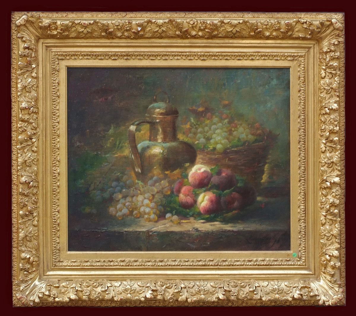 Still Life Peaches And Clusters (19th Century)