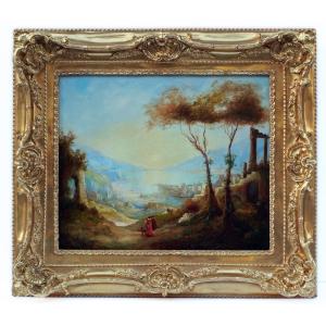 Alfred August Felix Bachman  - Paysage Ruines Antiquité