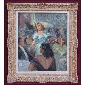 Diey Yves (1892-1984) - Flower Girl At The Paris Opera
