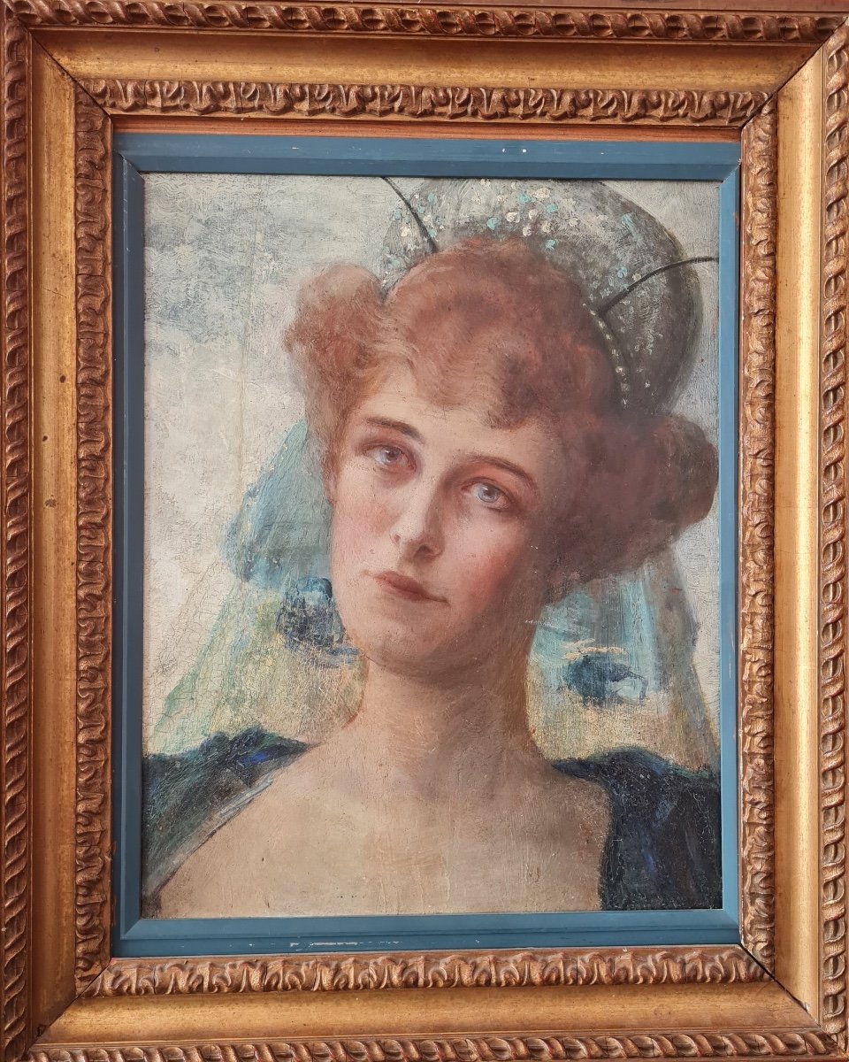 Portrait De Femme Dans Le Goût d'Edgar Maxence 